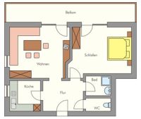 Floor plan of the Eisenspitze holiday flat in Pension Roman